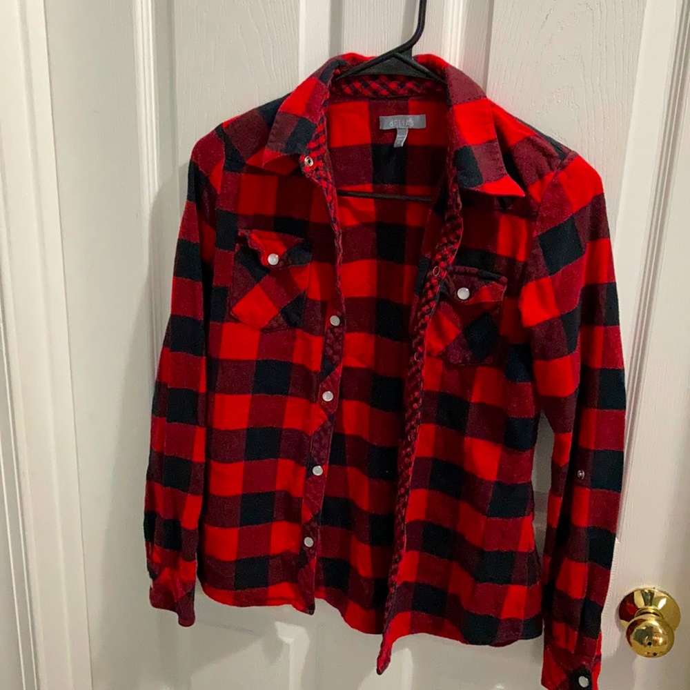 Buffalo plaid red and black shirt